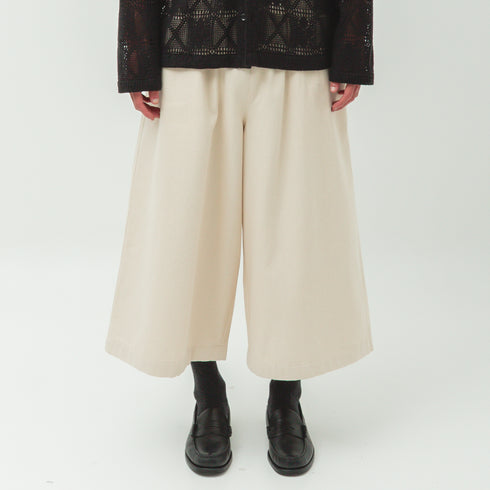 Merely Made Relaxed Skirt Pants Oatmeal 24FML260PT Fit Front Degli Uberti